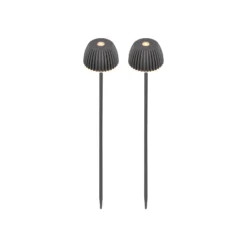 Lámpara LED recargable con pica para tierra RIFFLE NANO, antracita Ø 6 cm,