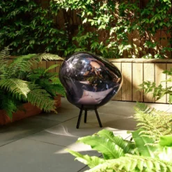 Lámpara LED recargable para terraza Melt grande de Tom Dixon, gris humo
