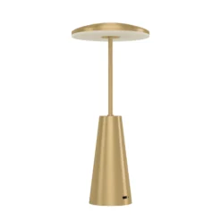 Lámpara LED recargable Piccola, color latón, altura 28 cm, IP54