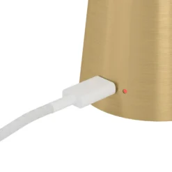 Lámpara LED recargable Piccola, color latón, altura 28 cm, IP54