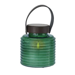 Lámpara LED solar Aston Jar, altura 16 cm, verde/marrón, IP44
