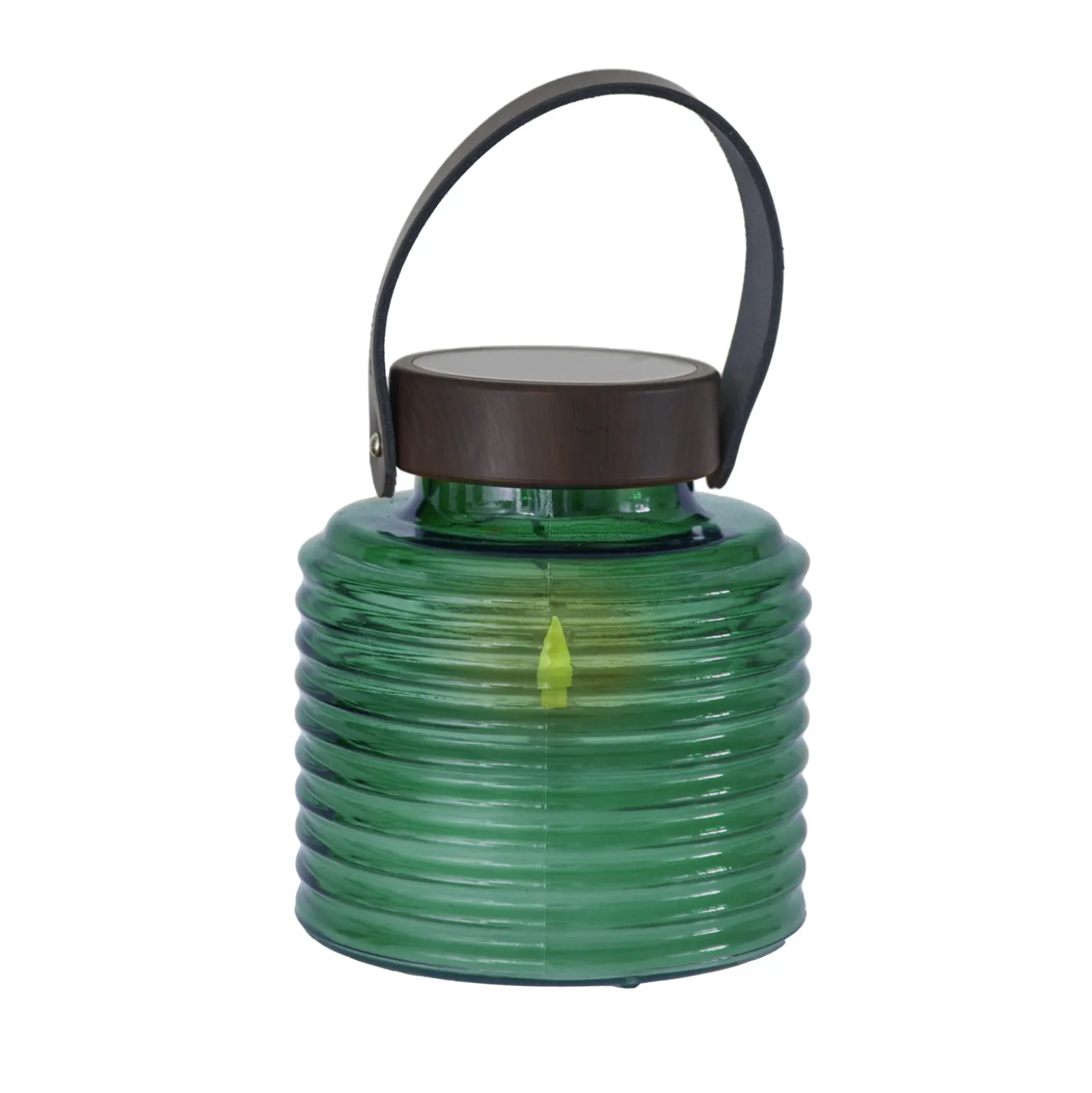 Lámpara LED solar Aston Jar, altura 16 cm, verde/marrón, IP44