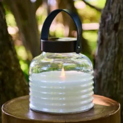 lámpara LED solar Aston Jar, altura 20 cm, negro/marrón, IP44