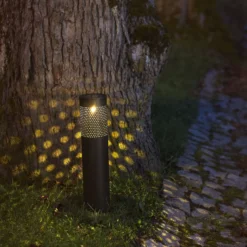 Lámpara LED solar Blace en negro, 39 cm de altura