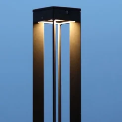 Lámpara LED solar Borne con sensor, 90 cm, gris