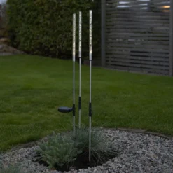 Lámpara LED solar Bubbly set 3 ud, blanco cálido