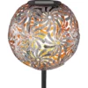 Lámpara LED solar 33632 con bola de metal, plata