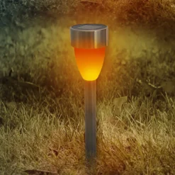Lámpara LED solar 4135006 con efecto de llama, 6