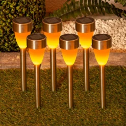 Lámpara LED solar 4135006 con efecto de llama, 6