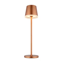 Lámpara LED solar de metal color cobre, altura 41 cm, IP44