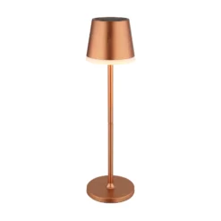 Lámpara LED solar de metal color cobre, altura 41 cm, IP44