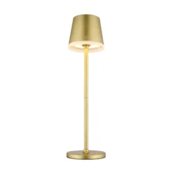 Lámpara LED solar de metal dorado, altura 41 cm, IP44
