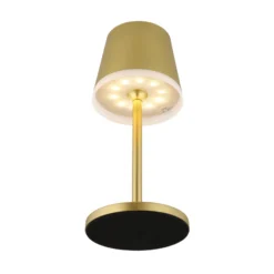 Lámpara LED solar de metal dorado, altura 41 cm, IP44