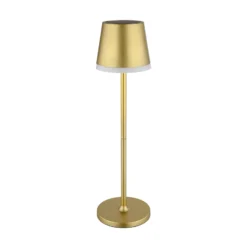Lámpara LED solar de metal dorado, altura 41 cm, IP44