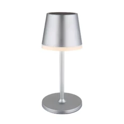 Lámpara LED solar de metal plateado, altura 41 cm, IP44