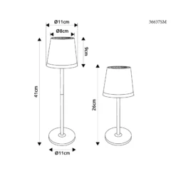 Lámpara LED solar de metal plateado, altura 41 cm, IP44