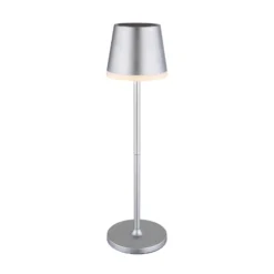 Lámpara LED solar de metal plateado, altura 41 cm, IP44