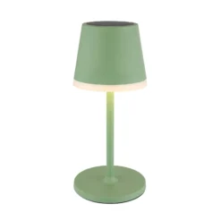 Lámpara LED solar de metal, verde claro, altura 41 cm, IP44