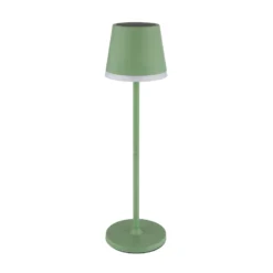 Lámpara LED solar de metal, verde claro, altura 41 cm, IP44