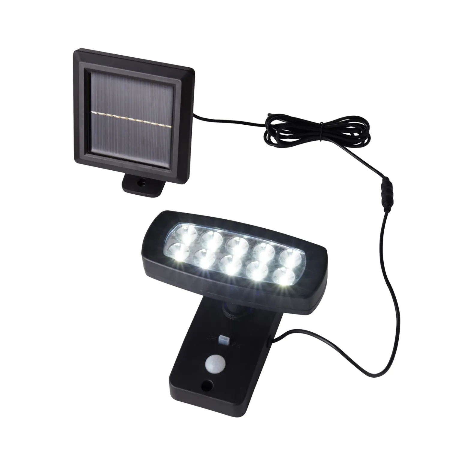Lámpara LED solar de pared 67423BK-PIR, detector de movimiento