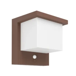 Lámpara LED solar de pared Frigento en color óxido, altura 15 cm, con sensor