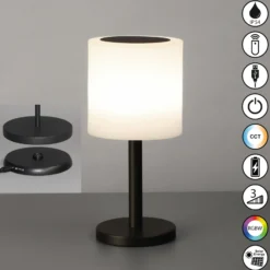 Lámpara LED solar de sobremesa para exteriores Milano Pro, RGBW, control