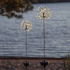 Lámpara LED solar Firework pica de tierra, 85 cm