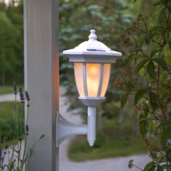 Lámpara LED solar Flame, 4 en 1, blanco