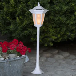 Lámpara LED solar Flame, 4 en 1, blanco