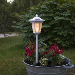 Lámpara LED solar Flame, 4 en 1, blanco
