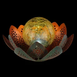 Lámpara LED solar 33655, flor, Ø 22 cm