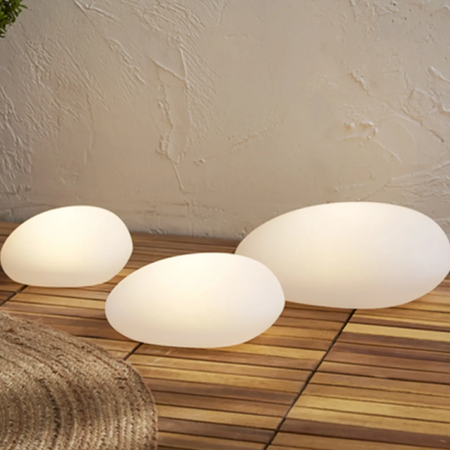 Lámpara LED solar GLOBY, blanca, 24,5 cm, plástico, IP44
