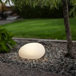 Lámpara LED solar GLOBY, blanca, 24,5 cm, plástico, IP44