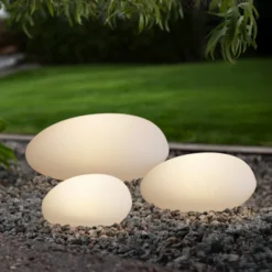 Lámpara LED solar GLOBY, blanca, 24,5 cm, plástico, IP44