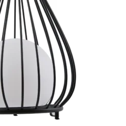 Lámpara LED solar Kelda de Lindby, negra, metal, 38 cm, atenuable.