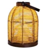 Lámpara LED solar Korbinian, marrón, altura 29 cm, IP44, farol