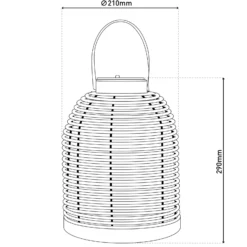 Lámpara LED solar Korbinian, marrón, altura 29 cm, IP44, farol