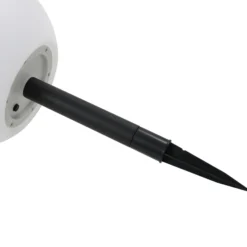 Lámpara LED solar Lago de Lindby, Ø 25 cm, globo, pincho de suelo, blanco