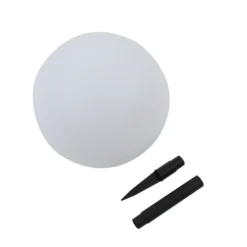 Lámpara LED solar Lago de Lindby, Ø 30 cm, globo, pincho de suelo, blanco