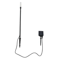 Lámpara LED solar Lindby Balian, negra, aluminio, 3000 K