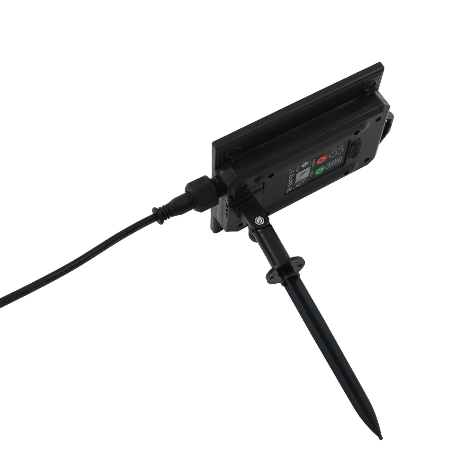 Lámpara LED solar Lindby Brindley, negra, cristal, IP65