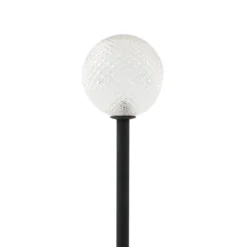 Lámpara LED solar Lindby Brindley, negra, cristal, IP65