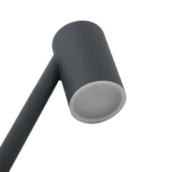 Lámpara LED solar Lindby Myric, negra, aluminio, 3000 K
