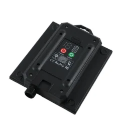 Lámpara LED solar Lindby Sabriel, curvada, negra, aluminio, 3000 K