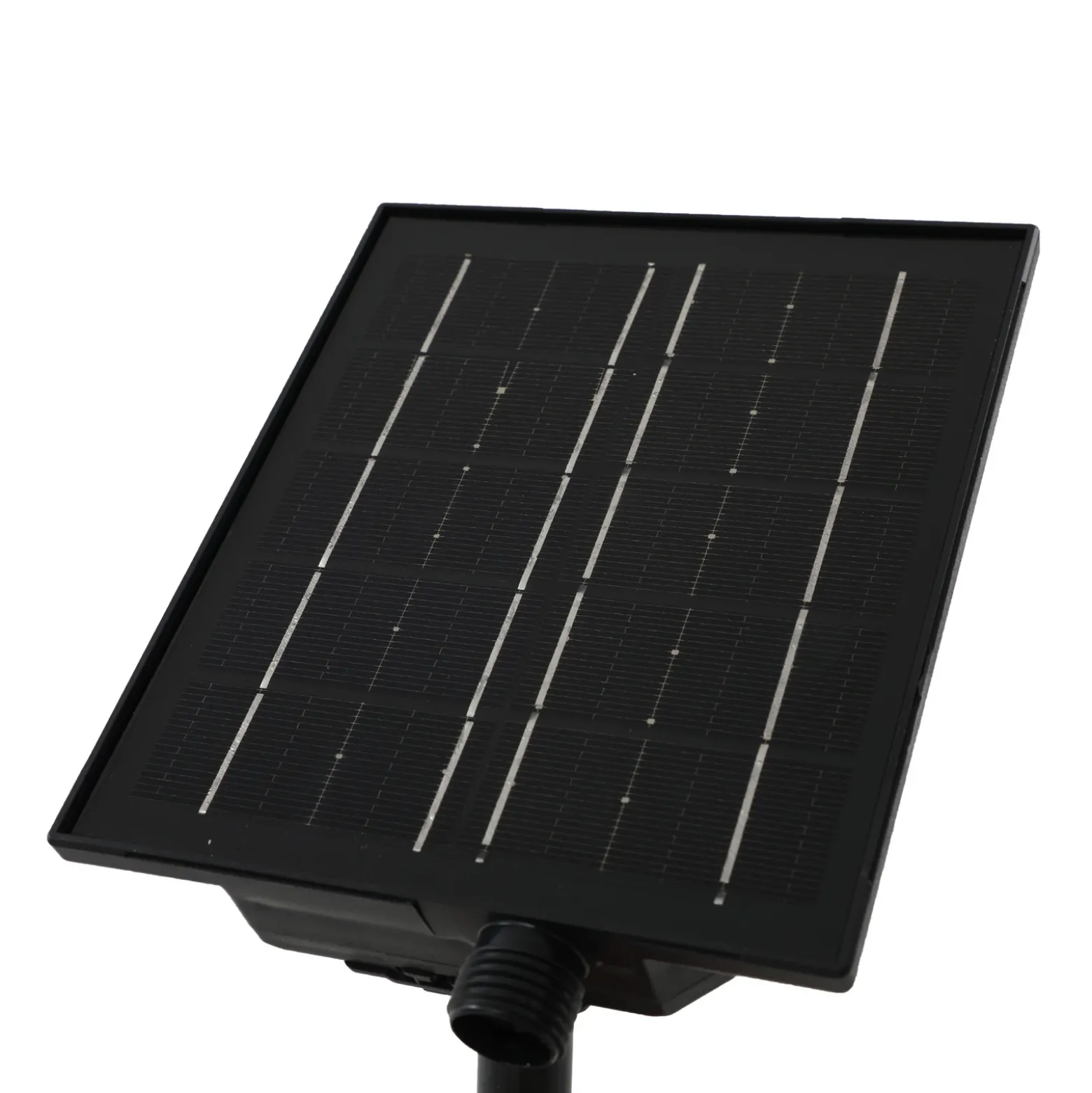 Lámpara LED solar Lindby Sabriel, curvada, negra, aluminio, 3000 K