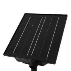 Lámpara LED solar Lindby Sabriel, recta, negra, aluminio, 3000 K