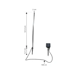 Lámpara LED solar Lindby Sabriel, recta, negra, aluminio, 3000 K