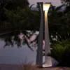 Lámpara LED solar Osmoz de aluminio, 175 cm, blanca