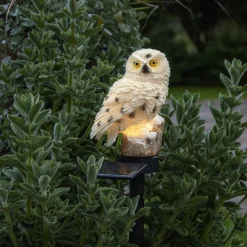 Lámpara LED solar Owl con pica de tierra