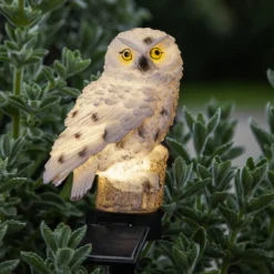 Lámpara LED solar Owl con pica de tierra